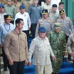 FOTO: Presiden RI Prabowo Subianto tiba di Palangka Raya, Kalimantan Tengah, dan disambut Gubernur Agustiar Sabran bersama jajaran Forkopimda Kalteng dalam rangka kunjungan kerja memantau penanganan karhutla, Sabtu (22/8/2026).
